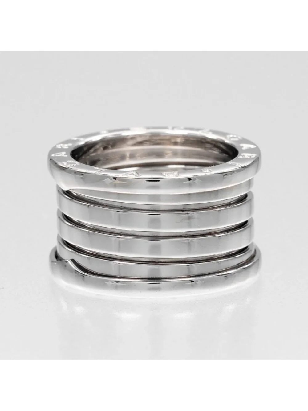 Bvlgari B.Zero1 5 Band 18K White Gold Ring 13.5